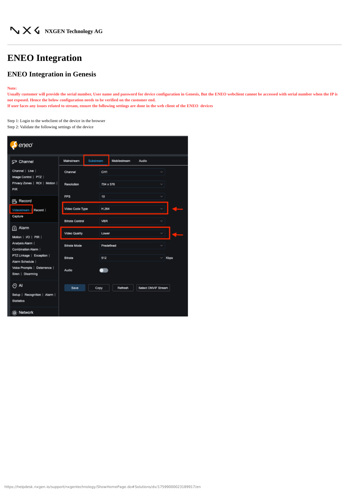 ENEO NVR Login