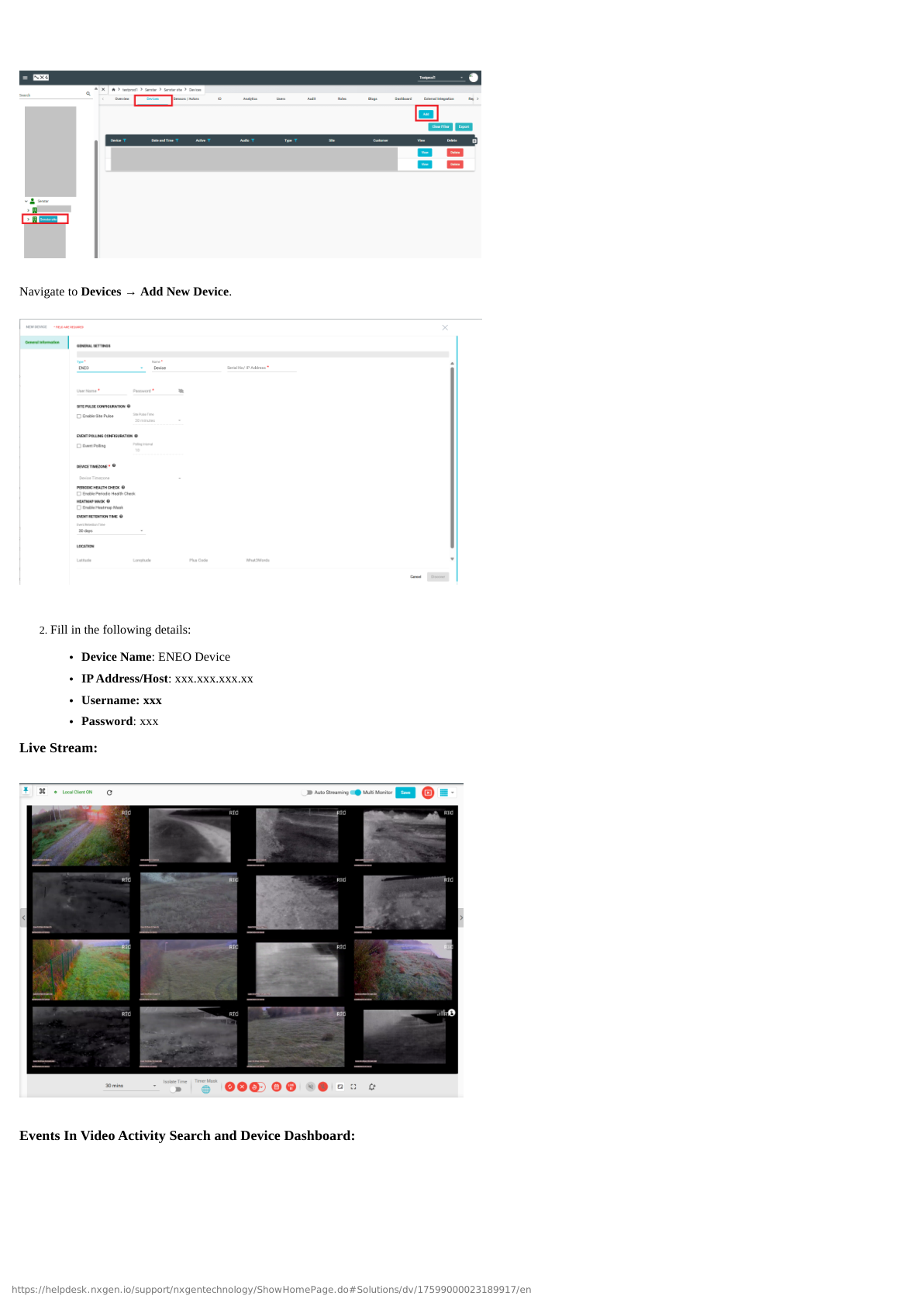 Camera and Recording Configuration