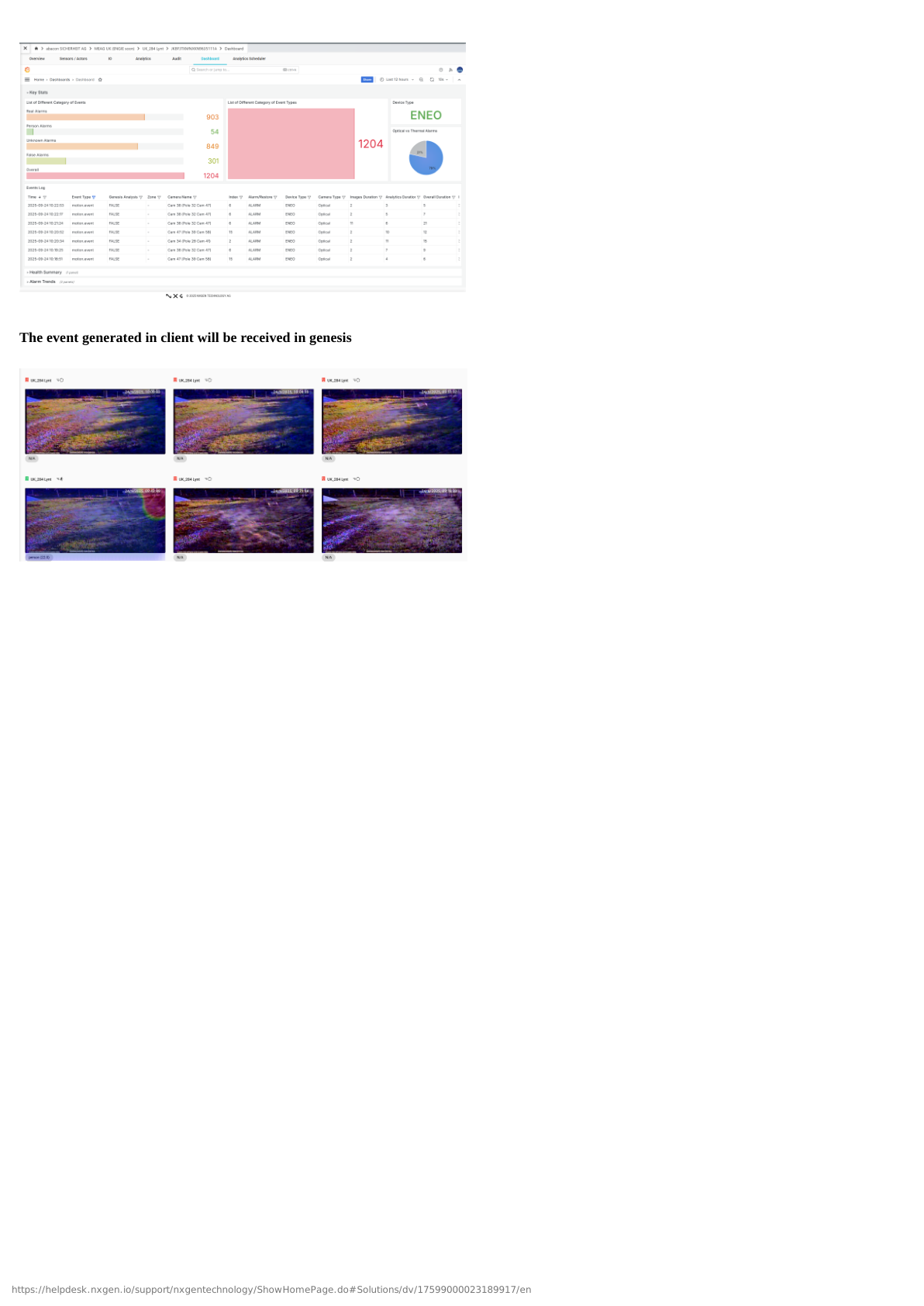 Camera and Event Configuration